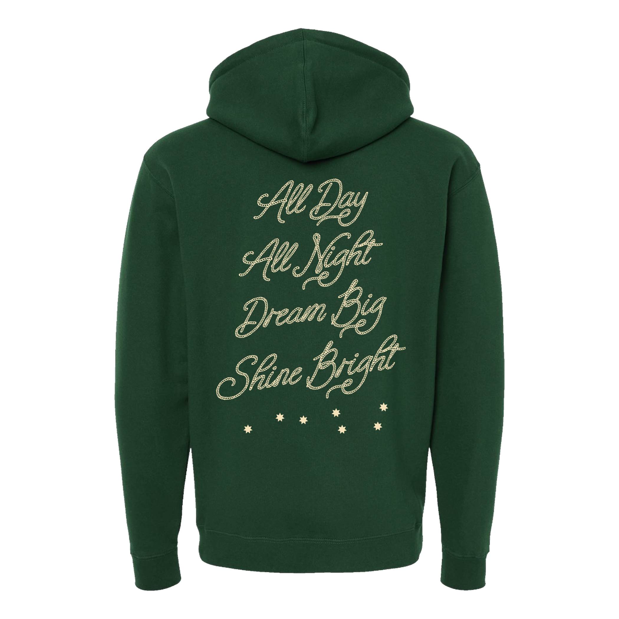 7SGS "All Day All Night" Pullover Hoodie in Dark Green