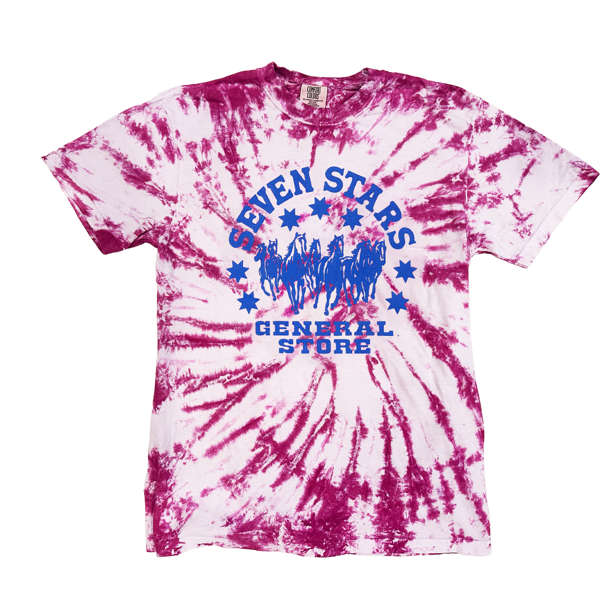 7SGS Tie-Dye Logo Tee in Magenta Whirl