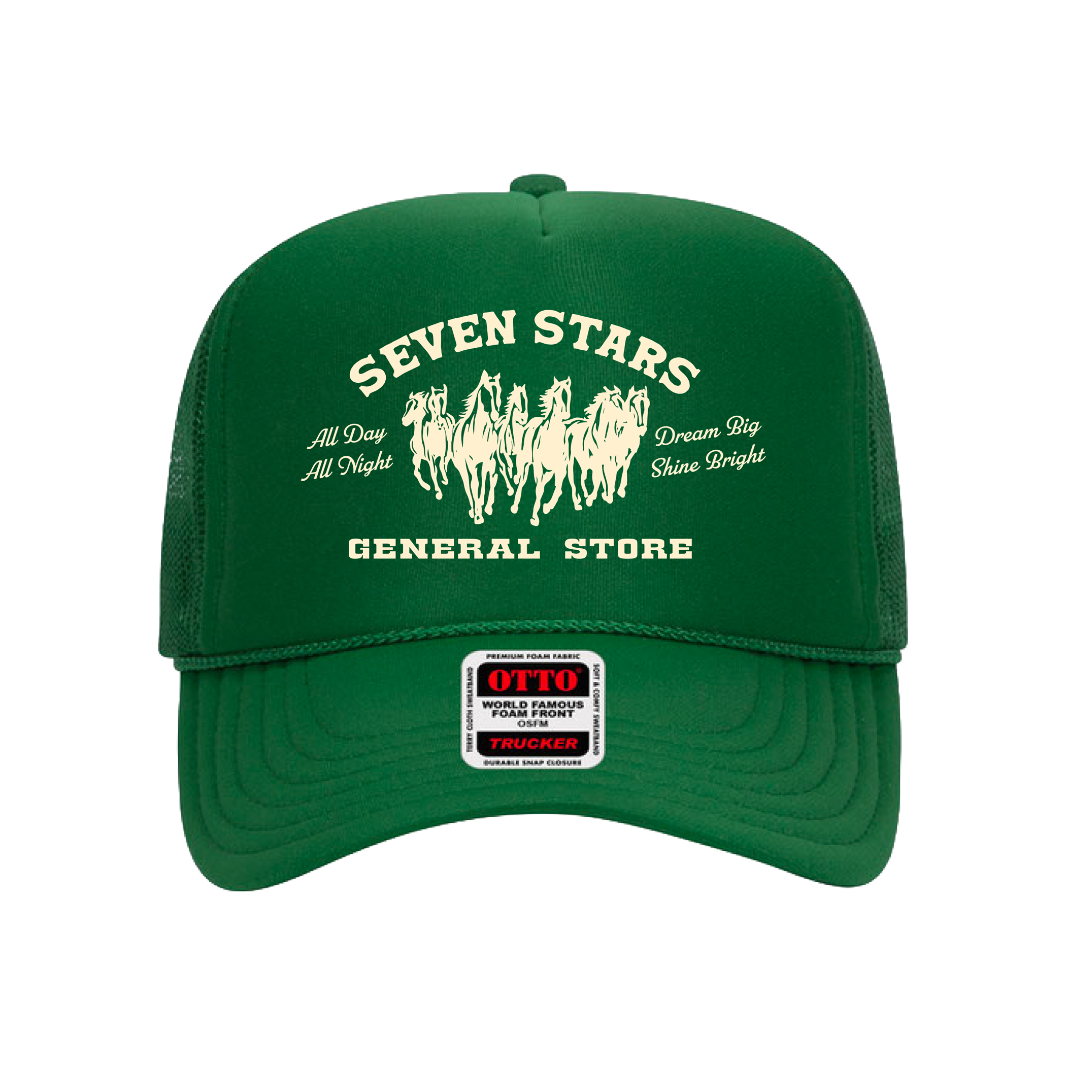 7SGS Printed Trucker Snapback Hat in Kelly Green