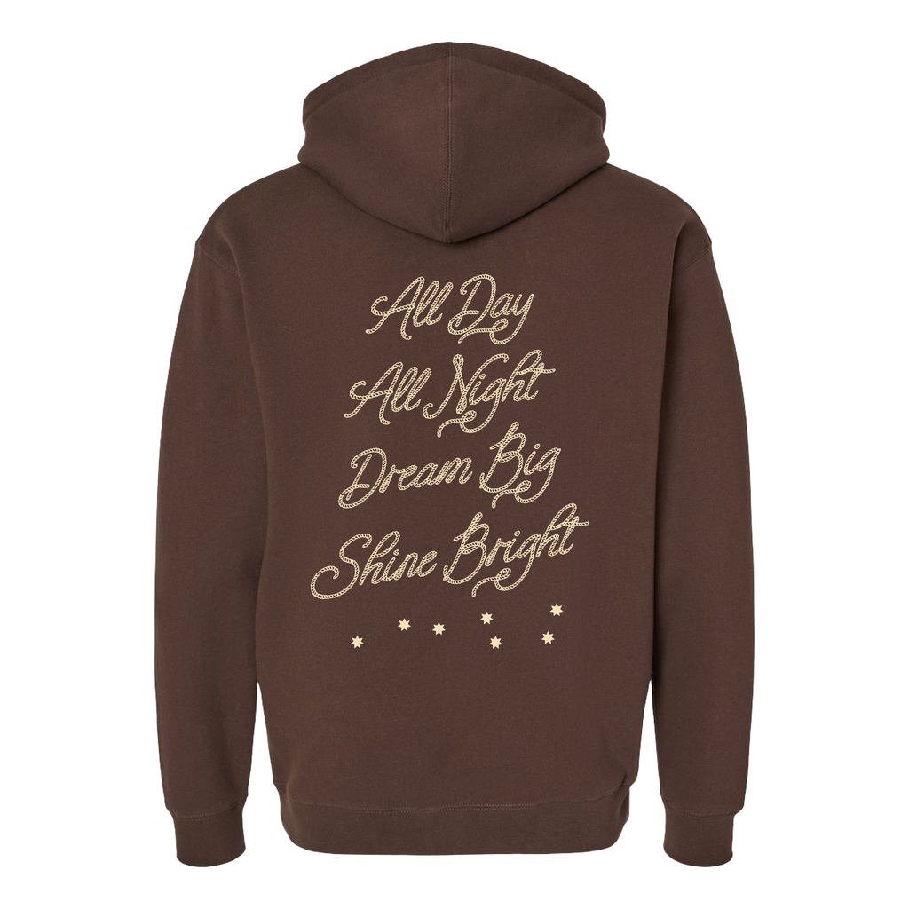 7SGS "All Day All Night" Pullover Hoodie in Brown