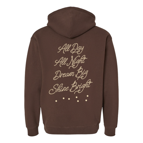 7SGS "All Day All Night" Pullover Hoodie in Brown