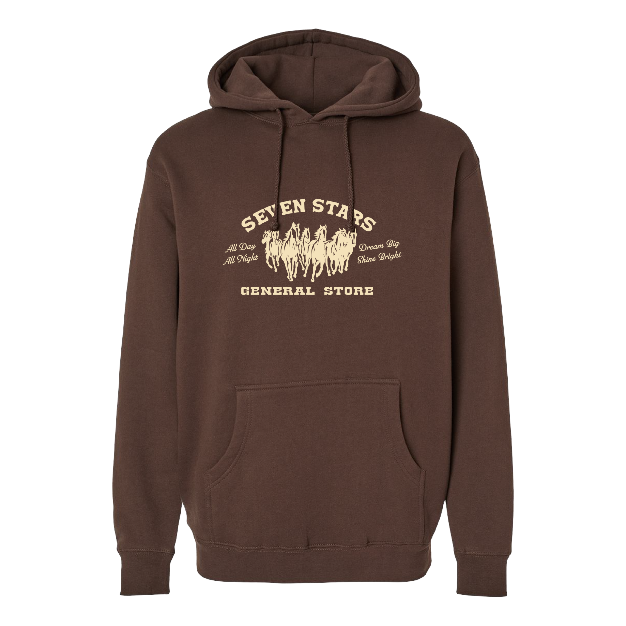 7SGS "All Day All Night" Pullover Hoodie in Brown