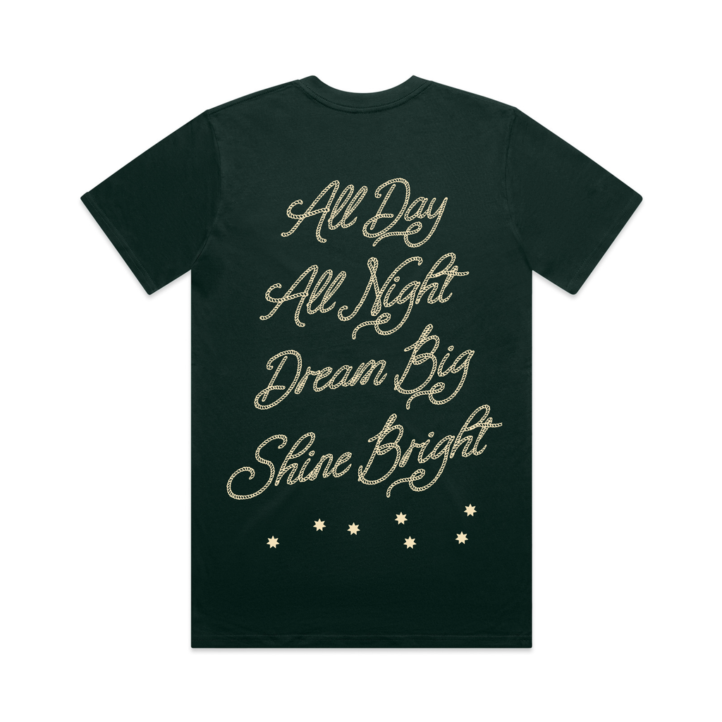 7SGS "All Day All Night" Tee in Pine Green
